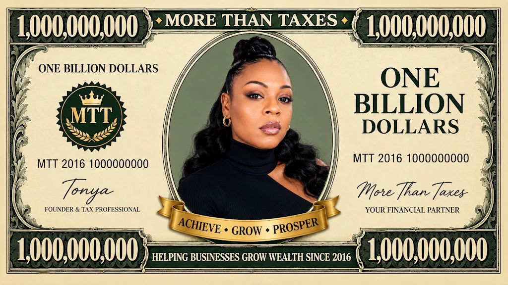 More Than Taxe$ founder Tonya and professional tax preparation services